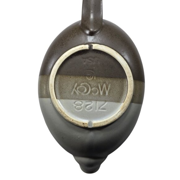 Vtg gravy boat McCoy 7128 Brown Cream stripe Ceramic holiday table serving - Picture 3 of 7